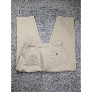 LL Bean Pants Womens 10 Beige Classiccore Crop Preppy Flat Front High Rise Mom
